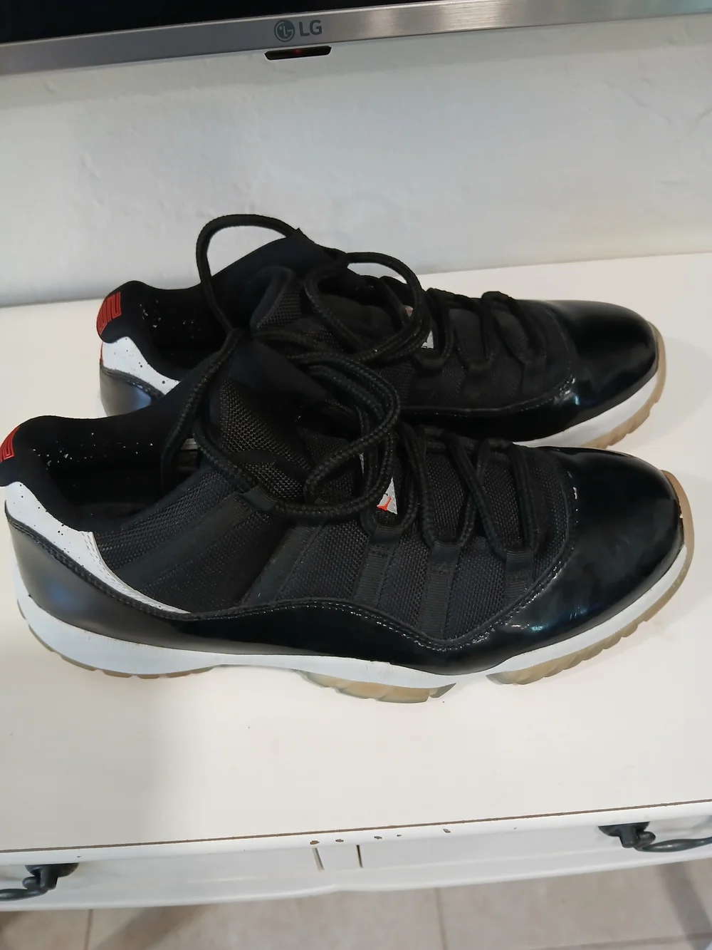 Jordan Men's Black Patent Leather Low-Top Sneakers